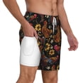 thumbnail image 1 of Uemuo Sunflower Rooster Pattern Mens Swim Trunks Quick Dry Board Shorts with Mesh Lining, Stretch Beach Shorts Quick Dry No-Chafing Board Shorts-Large, 1 of 9