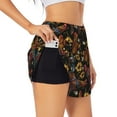 thumbnail image 1 of Uemuo Sunflower Rooster Pattern Women's Athletic Shorts High Waisted Running Shorts with Liner Pockets Gym Elastic Workout Shorts-XX-Large, 1 of 9