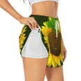thumbnail image 1 of Uemuo Sunflower3 Pattern Women's Athletic Shorts High Waisted Running Shorts with Liner Pockets Gym Elastic Workout Shorts-XX-Large, 1 of 9
