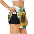 thumbnail image 1 of Uemuo Sunflowers (2) Pattern Women's Athletic Shorts High Waisted Running Shorts with Liner Pockets Gym Elastic Workout Shorts-Small, 1 of 9