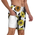thumbnail image 1 of Uemuo Sunflowers Country Pattern Mens Swim Trunks Quick Dry Board Shorts with Mesh Lining, Stretch Beach Shorts Quick Dry No-Chafing Board Shorts-Large, 1 of 9