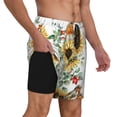 thumbnail image 1 of Uemuo Sunflowers Leaves And Birds Pattern Mens Swim Trunks Quick Dry Board Shorts with Mesh Lining, Stretch Beach Shorts Quick Dry No-Chafing Board Shorts-X-Large, 1 of 9