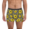 thumbnail image 1 of Uemuo Sunflowers On Black And White Stripes Pattern Men's Boxer Briefs,Trunk Anti-Chafing,Comfortable, Durable, and Stylish Underwear-XX-Large, 1 of 9