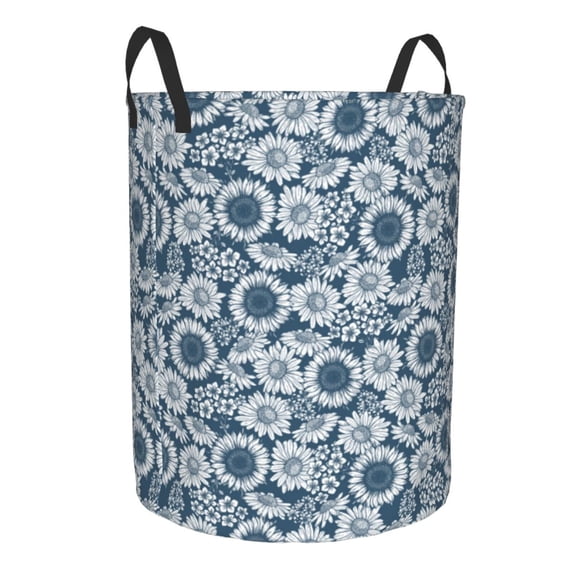 Uemuo Sunflowers Pattern Circular Laundry Hamper Basket with handles,Collapsible laundry basket,Large capacity laundry hamper,Laundry Organizer-