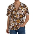 thumbnail image 1 of Uemuo Sunflowers Pattern Cotton Linen Short Sleeve Shirts,Casual Lightweight Button Down Shirts,Vacation Beach Summer Tops-Large, 1 of 7