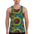 thumbnail image 1 of Uemuo Sunflowers Pattern Men's Muscle Shirts Sleeveless Dry Fit Gym Workout Tank Top Lightweight Sports Tank Top Beach Tank Top, Loose-fit Sleeveless Shirt-Large, 1 of 7