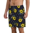 thumbnail image 1 of Uemuo Sunflowers Pattern Men's Swim Trunks Hawaiian Beach Bathing Suit Swimsuits Beach Quick-Dry Shorts with Pockets-X-Large, 1 of 9