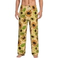 thumbnail image 1 of Uemuo Sunflowers Pattern Men's Wide Leg Palazzo Lounge Pants with Pockets Light Weight Loose Comfy Casual Pajama Pants-Small, 1 of 9