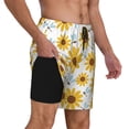 thumbnail image 1 of Uemuo Sunflowers Pattern Mens Swim Trunks Quick Dry Board Shorts with Mesh Lining, Stretch Beach Shorts Quick Dry No-Chafing Board Shorts-Medium, 1 of 9