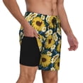 thumbnail image 1 of Uemuo Sunflowers Pattern Mens Swim Trunks Quick Dry Board Shorts with Mesh Lining, Stretch Beach Shorts Quick Dry No-Chafing Board Shorts-, 1 of 9