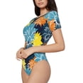 thumbnail image 1 of Uemuo Sunflowers Pattern Women's One Piece Short Sleeve Swimsuit Rash Guard Surfing Modest Quick-drying Swimsuit Beach Essentials-X-Large, 1 of 9