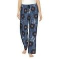 thumbnail image 1 of Uemuo Sunflowers Pattern Women's Wide Leg Palazzo Lounge Pants with Pockets Light Weight Loose Comfy Casual Pajama Pants-, 1 of 9