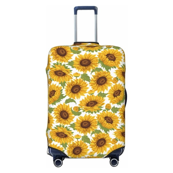Uemuo Sunflowers Printed Washable Luggage Cover - Fashion Suitcase Protector Fits 18-32 Inch Luggage -Small