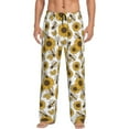 thumbnail image 1 of Uemuo Sunflowers and Bees Pattern Men's Wide Leg Palazzo Lounge Pants with Pockets Light Weight Loose Comfy Casual Pajama Pants-Medium, 1 of 9