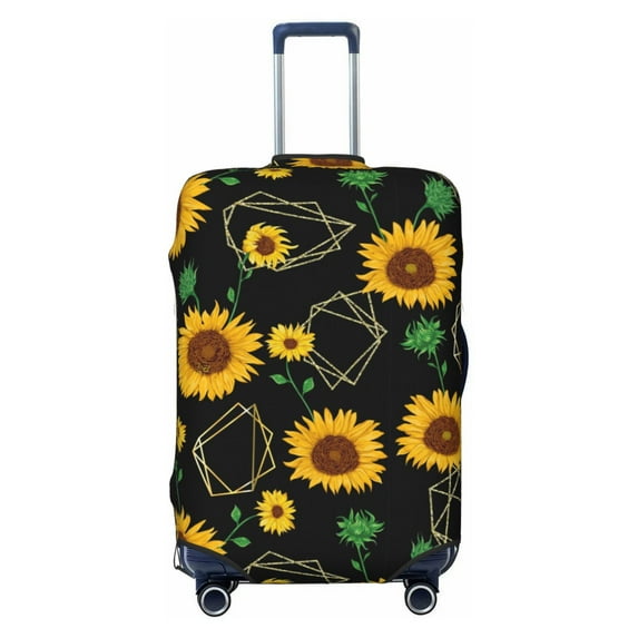 Uemuo Sunflowers3 Printed Washable Luggage Cover - Fashion Suitcase Protector Fits 18-32 Inch Luggage -