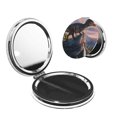 thumbnail image 1 of Uemuo Sunset Cliff Dinosaur Print Compact Portable Pocket Makeup Mirror - Leather Cover, Elegant Travel Cosmetic Mirror for Purse, Pocket, and Handbag-Round Shape, 1 of 9
