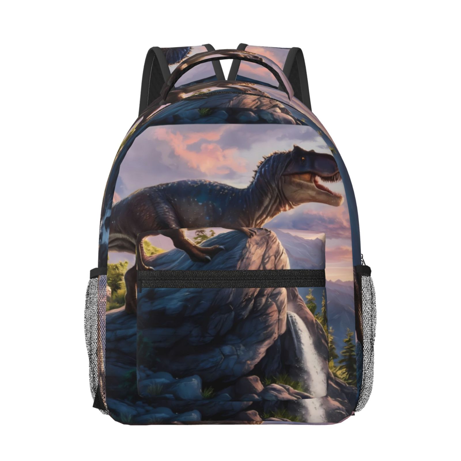 Sunset Ridge Backpack Uemuo Sunset Cliff Dinosaur Printed Student Durable Water-resistant ...