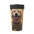 thumbnail image 1 of Uemuo Sunset Daisy Dog Print Carry Insulated Coffee Mug, Travel Mug with Hidden Handle, Insulated Coffee Flask, Leak-proof Travel Mug Insulated Mug for Office, 1 of 8
