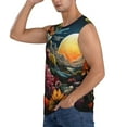thumbnail image 1 of Uemuo Sunset Floral Fantasy Landscape Pattern Men's Sleeveless T-Shirt,Muscle Athletic Tank Top, Moisture-wicking Quick-dry Breathable Classic Tee Top for Gym Run Outdoor Sports-Medium, 1 of 8