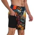 thumbnail image 1 of Uemuo Sunset Floral Fantasy Landscape Pattern Mens Swim Trunks Quick Dry Board Shorts with Mesh Lining, Stretch Beach Shorts Quick Dry No-Chafing Board Shorts-, 1 of 9