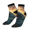 thumbnail image 1 of Uemuo Sunset Ocean Whale Printed Crew Socks, Moisture-Wicking Socks, Athletic Socks for Men Breathable Cushion Socks Casual Sport Socks for Running Traveling, 1 of 6