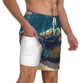 thumbnail image 1 of Uemuo Sunshine Underwater Sand Turtle Pattern Mens Swim Trunks Quick Dry Board Shorts with Mesh Lining, Stretch Beach Shorts Quick Dry No-Chafing Board Shorts-Medium, 1 of 9
