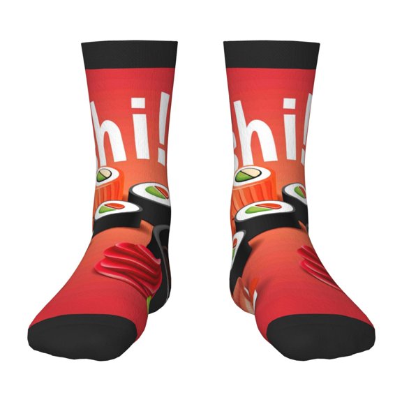 Uemuo Sushi Printed Kids Boys Socks Seamless Crew Socks Crazy Funny Athletic Sport Socks for Children