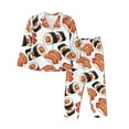 thumbnail image 1 of Uemuo Sushi Roll Pattern Womens Pajama Sets,PJ Set for Women,Pajamas for Women Logo,Long Sleeve Pajama Set for Women,Soft Long Sleeve Top With Pants-Small, 1 of 9