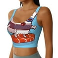 thumbnail image 1 of Uemuo Sushi Salmon Surfing Pattern Women's Sports Bra - High Impact Support, Breathable, and Comfortable Athletic Bra for Running, Yoga, and Workouts, 1 of 9