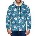 thumbnail image 1 of Uemuo Swan On The Pond for Men's Fashion Full-zip Hoodies & Sweatshirts with Kangaroo Pocket, Zip-up Hooded Sweatshirt, Moisture Wicking & Breathable-X-Large, 1 of 5