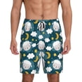 thumbnail image 1 of Uemuo Sweet Dream Lamb Pattern Men's Short Pajama Pants – Soft & Breathable Lounge Shorts, Elastic Waistband with Pockets, Lightweight Sleepwear for All-Season Comfort-Medium, 1 of 6