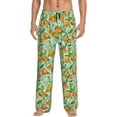 thumbnail image 1 of Uemuo Tangerine Pattern Men's Wide Leg Palazzo Lounge Pants with Pockets Light Weight Loose Comfy Casual Pajama Pants-X-Large, 1 of 9