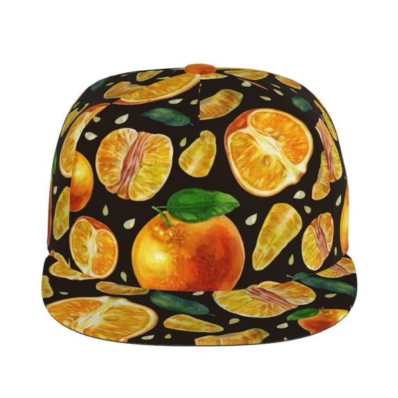 Uemuo Tangerine Pattern Women's Baseball Cap,Straight Brim Hat,Golf Dad Hat,Travel Hat,Sun Protection Cap,Everyday Accessory