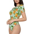 thumbnail image 1 of Uemuo Tangerine Pattern Women's One Piece Short Sleeve Swimsuit Rash Guard Surfing Modest Quick-drying Swimsuit Beach Essentials-XX-Large, 1 of 9