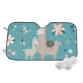 thumbnail image 1 of Uemuo Teal Mama Llama Pattern Accordion Car Windshield Sun Shade, Foldable Reflective Sun Visor for Car, Reflector Windshield Sunshade-, 1 of 7