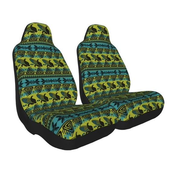 Uemuo Teal Vintage Corn Pattern Pattern Car Seat Covers for Front Seats Waterproof Seat Covers for Cars, Universal Auto Front Seats Protector Fits for Car-2 PCS