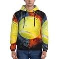 thumbnail image 1 of Uemuo Tennis Ball In Fire And Water Pattern Men's Hoodie - Casual Pullover Hoodie with Kangaroo Pocket, Stylish Hooded Sweatshirt for Everyday Wear-3X-Large, 1 of 7