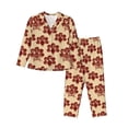 thumbnail image 1 of Uemuo Thanksgiving Sketch Turkey Pattern Womens Pajama Sets,PJ Set for Women,Pajamas for Women Logo,Long Sleeve Pajama Set for Women,Soft Long Sleeve Top With Pants-Medium, 1 of 1