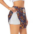 thumbnail image 1 of Uemuo Thanksgiving Turkey 2 Pattern Women's Athletic Shorts High Waisted Running Shorts with Liner Pockets Gym Elastic Workout Shorts-Large, 1 of 9
