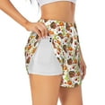 thumbnail image 1 of Uemuo Thanksgiving Turkey Pattern Women's Athletic Shorts High Waisted Running Shorts with Liner Pockets Gym Elastic Workout Shorts-Small, 1 of 9
