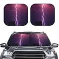 thumbnail image 1 of Uemuo Thunderstorm Violet Purple Printed 2 PCS Car Windshield Sun Shade, Auto Sun Heat and UV Rays Blocker, Foldable Automotive Front Window Sunshade Protector, 1 of 7