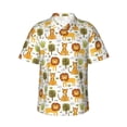 thumbnail image 1 of Uemuo Tiger Lion Printed Regular Fit Short Sleeve Casual Hawaiian Shirt for Men,Aloha shirt,Tropical shirt,Floral print shirt,Vacation Beach shirt-, 1 of 9