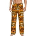 thumbnail image 1 of Uemuo Tiger Pattern Men's Wide Leg Palazzo Lounge Pants with Pockets Light Weight Loose Comfy Casual Pajama Pants-Small, 1 of 9