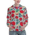 thumbnail image 1 of Uemuo Tomato Pattern Women's Hoodie with Eye-catching Drawstrings- Casual Pullover Hoodie with Kangaroo Pocket, Stylish Hooded Sweatshirt-X-Large, 1 of 7
