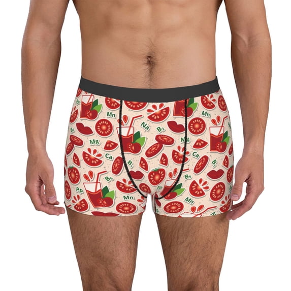 Uemuo Tomatoes Pattern Men's Boxer Briefs,Trunk Anti-Chafing,Comfortable, Durable, and Stylish Underwear-Large