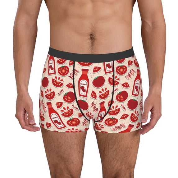 Uemuo Tomatoes Pattern Men's Boxer Briefs,Trunk Anti-Chafing,Comfortable, Durable, and Stylish Underwear-