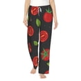 thumbnail image 1 of Uemuo Tomatoes1 Pattern Women's Wide Leg Palazzo Lounge Pants with Pockets Light Weight Loose Comfy Casual Pajama Pants-Large, 1 of 9