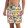 thumbnail image 1 of Uemuo Transports with Animals Pattern Men's Swim Trunks Hawaiian Beach Bathing Suit Swimsuits Beach Quick-Dry Shorts with Pockets-Large, 1 of 9