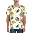 thumbnail image 1 of Uemuo Travel Elements Print Mens Polo Shirts Baseball T-shirt Performance Short Sleeve Golf Shirt Moisture Wicking Athletic Casual Collared T-Shirt-, 1 of 7
