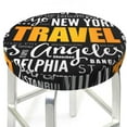 thumbnail image 1 of Uemuo Travel Pattern Round Bar Stool Seat Covers Washable Stool Cushion Slipcover Elastic Bar Chair Covers-, 1 of 1